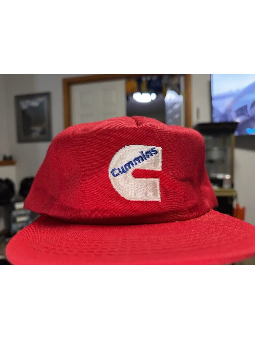 Vintage Cummins Hat Cap Snap Back Blue Trucker Foam 1980s